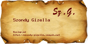 Szondy Gizella névjegykártya